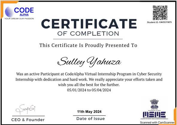 Sulley Yahuza Certificate Thumbnail